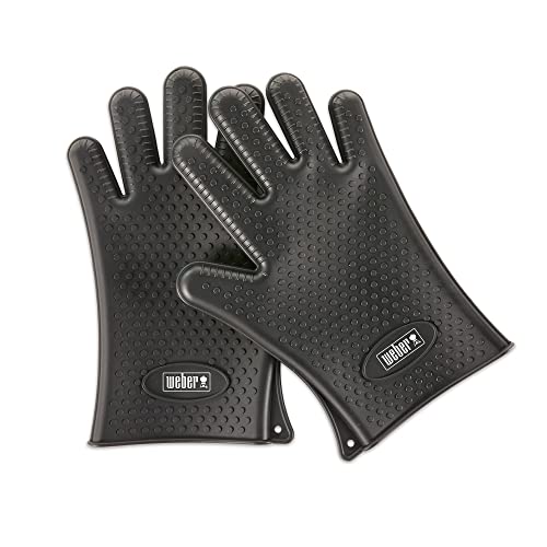 Weber 7017 Silicone Grilling Gloves, Black von Weber