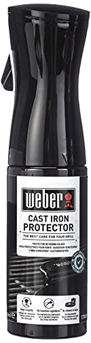 Weber 17889 Gusseisen Schutzspray, 200 ml, schütze Grillroste und Zubehör aus Gusseisen vor Rost und Korrosion, Schwarz von Weber