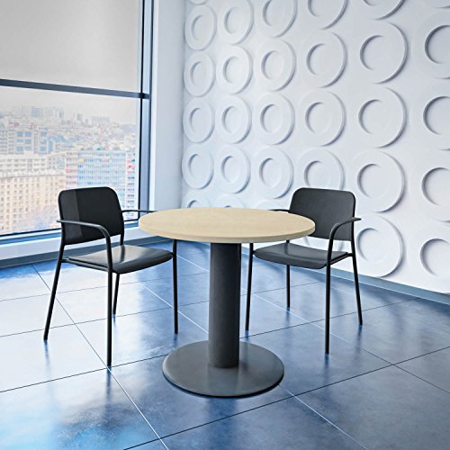 Weber Büro Optima runder Besprechungstisch Ø 80 cm Ahorn Anthrazites Gestell Tisch Esstisch von Weber Büro