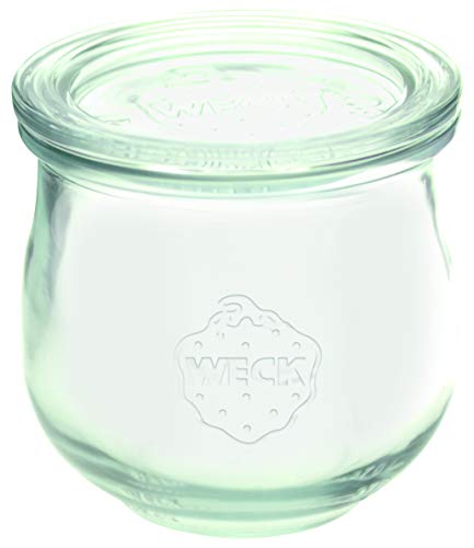 WECK Gläser Tulpenform #746 370 ml (6 Stück, inkl. Klammern + Gummis, Deckel ø 80 mm, Einmachgläser, Dessertgläser, Marmeladengläser) 58309 von Weck