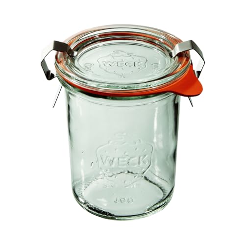 Weck Mini-Sturz 160 ml 12-teilig | Glas mit Deckel, Dichtung und 2 Verschlüssen | Zur Konservierung, Säften, luftdichten Aufbewahrung von trockenen Zutaten von Weck