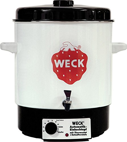 Weck Einkochautomat WAT 14A (Einkochtopf / Einwecktopf mit Auslaufhahn, Heißwasserspender, Glühweinkocher, 35 cm, 230 V, 2000 W, 29 L) 6829, aus Metall von Weck