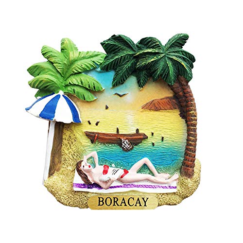 Boracay Philippinen 3D-Souvenir-Kühlschrankmagnet, Geschenk, Kunstharz, handgefertigt, Heim- und Küchendekoration, Boracay-Kühlschrank-Magnet von Wedare Magnet Souvenir