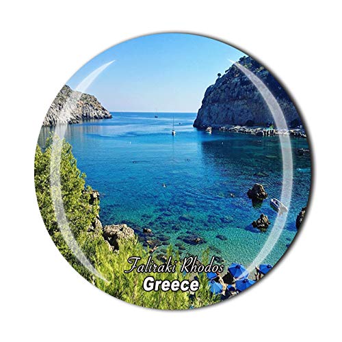 Faliraki Rhodos Griechenland 3D-Kühlschrankmagnet, Souvenir, Kristallglas, Magnet, Reise-Souvenir-Kollektion, Geschenk, Heimküchendekoration von Wedare Magnet Souvenir