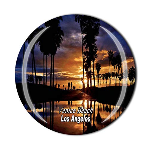 Venice Beach 3D Los Angeles USA Kühlschrankmagnet Souvenir Kristallglas Magnet Tourist Reise Souvenir Sammlung Geschenk Magnetaufkleber Home Küche Dekoration von Wedare Magnet Souvenir