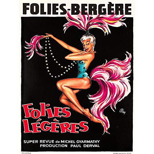 Wee Blue Coo Advert Theatre Cabaret Folies Bergere Follies Light Showgirl Art Print Poster Wall Decor Kunstdruck Poster Wand-Dekor-12X16 Zoll von Wee Blue Coo
