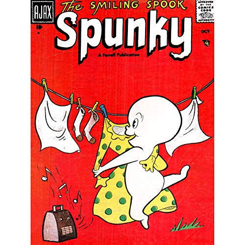 Wee Blue Coo Ajax Retro Comic Book Cover Spunky Ghost Large Canvas Print von Wee Blue Coo