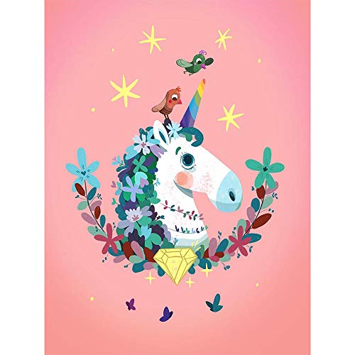 Wee Blue Coo Unicorn Diamond Birds Art Print Poster Wall Decor Kunstdruck Poster Wand-Dekor-12X16 Zoll von Wee Blue Coo