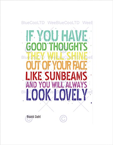 Wee Blue Coo Zitat, Good Thoughts Roald Dahl von Wee Blue Coo