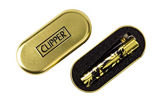 Weedness Clipper Feuerzeug 1 Stück Gold Leaf aus Metall Spezial Edition - Bong Limited Gas Pfeifen Einweg Pfeife Set von Weedness