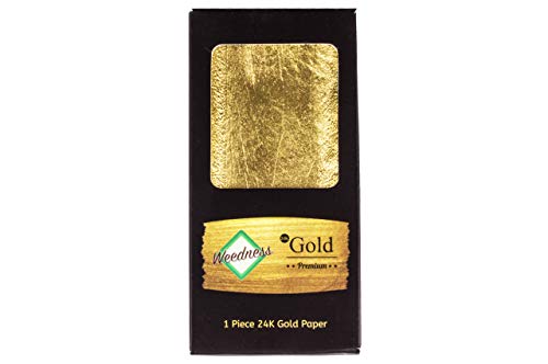 Weedness Gold Long Paper 24 Karat King Size 1 Blättchen aus echtem Gold - Rolling Paper Blunt Paper Goldenes Zigarettenpapier von Weedness