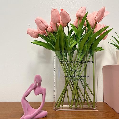 Wekuw Book+Vase Buchform Vase aus Acryl Transparente Vase Dekoration Klare Buchvase Flower Book Vase Book Shaped Vase Eignet Sich für Heimdekorationen Wie Esstische, Schlafzimmer, Büros Usw von Wekuw
