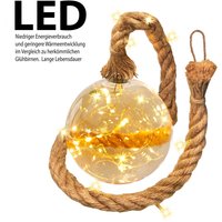 AMARE LED Kugel Bernstein beleuchtet am Seil, 15 cm von Weles