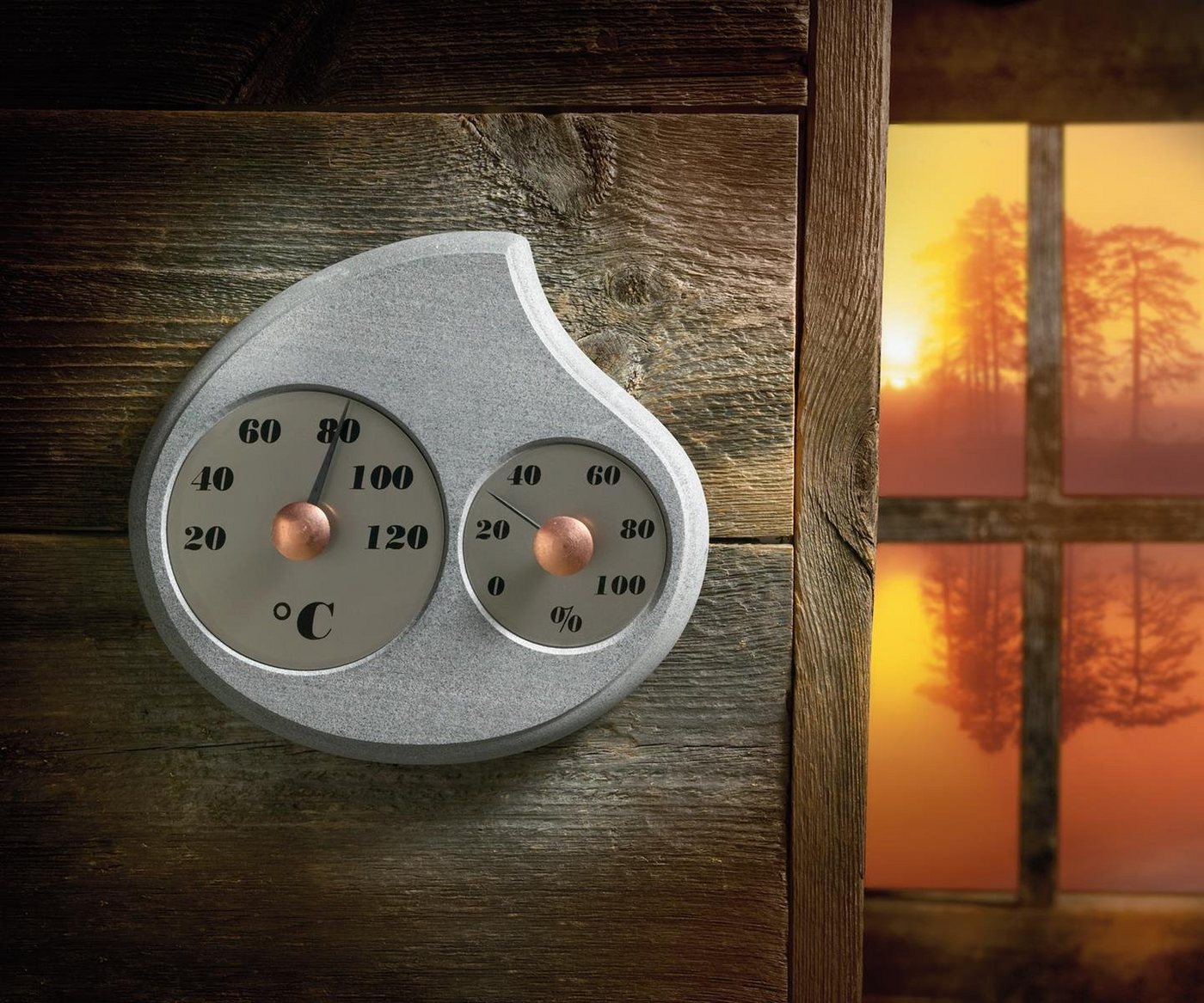Wellnessmax Sauna-Sanduhr Finlax Maininki Hygro/Thermometer von Wellnessmax
