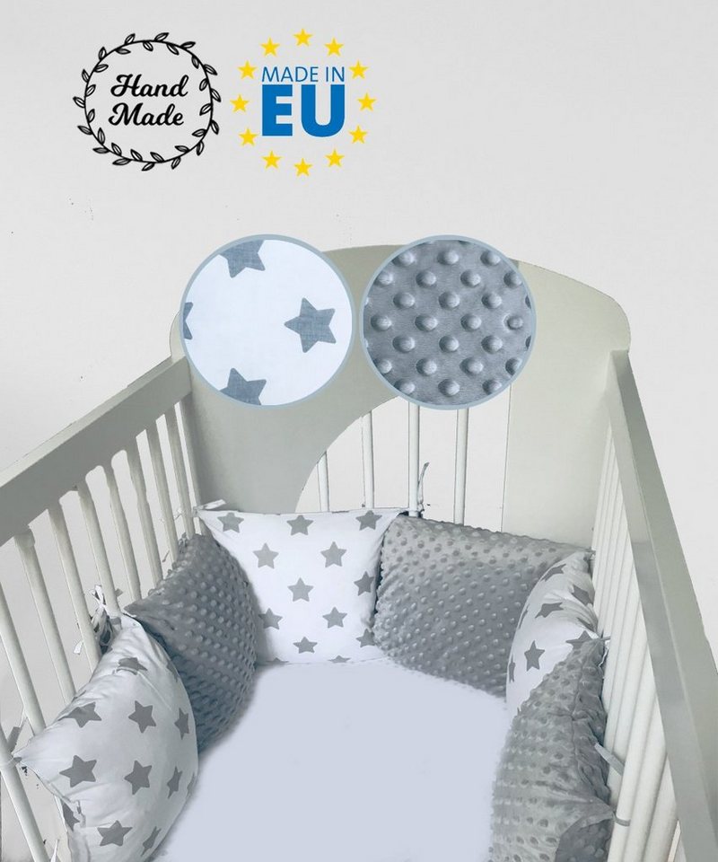 Welt der Träume Bettnestchen Bettumrandung, Kantenschutz, Babybett, Gitterbett, 6 Kissen 30 x 30 cm, Made in Europa von Welt der Träume
