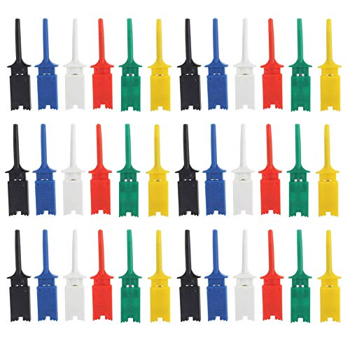 Elektronische Mini Test Sonde Set IC Haken Test Clip, Mini Grabber 6 Farbe Test Probe-Haken für Repair Tool,PCB Tester Grabber, Multimeter pinzette clip, 6 Farben, 30 Stücke, 50 mm von Wenxiaw