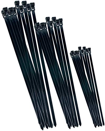 Werkzeyt Kabelbinder-Sortiment - schwarz - Diverse Größen im Set - 75 Stück - Wiederverwendbar - Polyamid - UV-beständig / Kabelbinder-Set / Kabelverbinder / B20451 von Werkzeyt