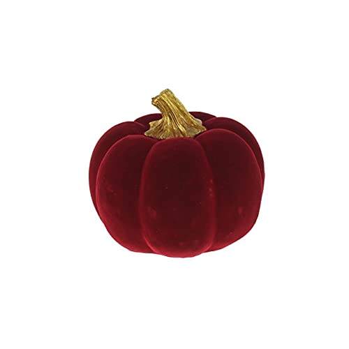 Werner Voß Deko Kürbis Pumpkin Polyresin samtig beflockt, dunkelrot, Gr. 14x13 cm von Werner Voß