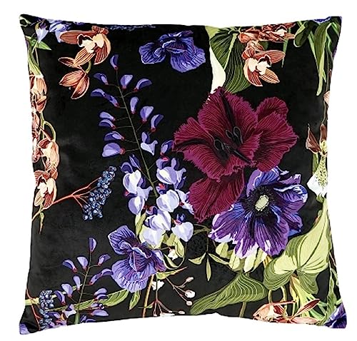 Werner Voß lila Blumen Kissen Bezug 45 x 45 floral rosa schwarz mit Inlet Deko Motiv Hülle von Werner Voß