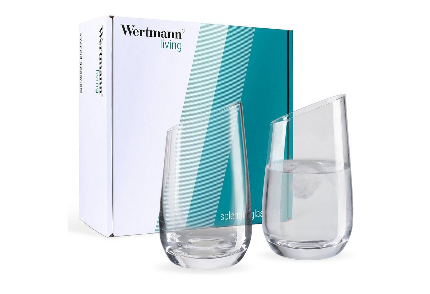 Wertmann Living Glas Wertmann-living 2er Set Gläser Longdrink - besondere Form mit schrägem Rand von Wertmann Living