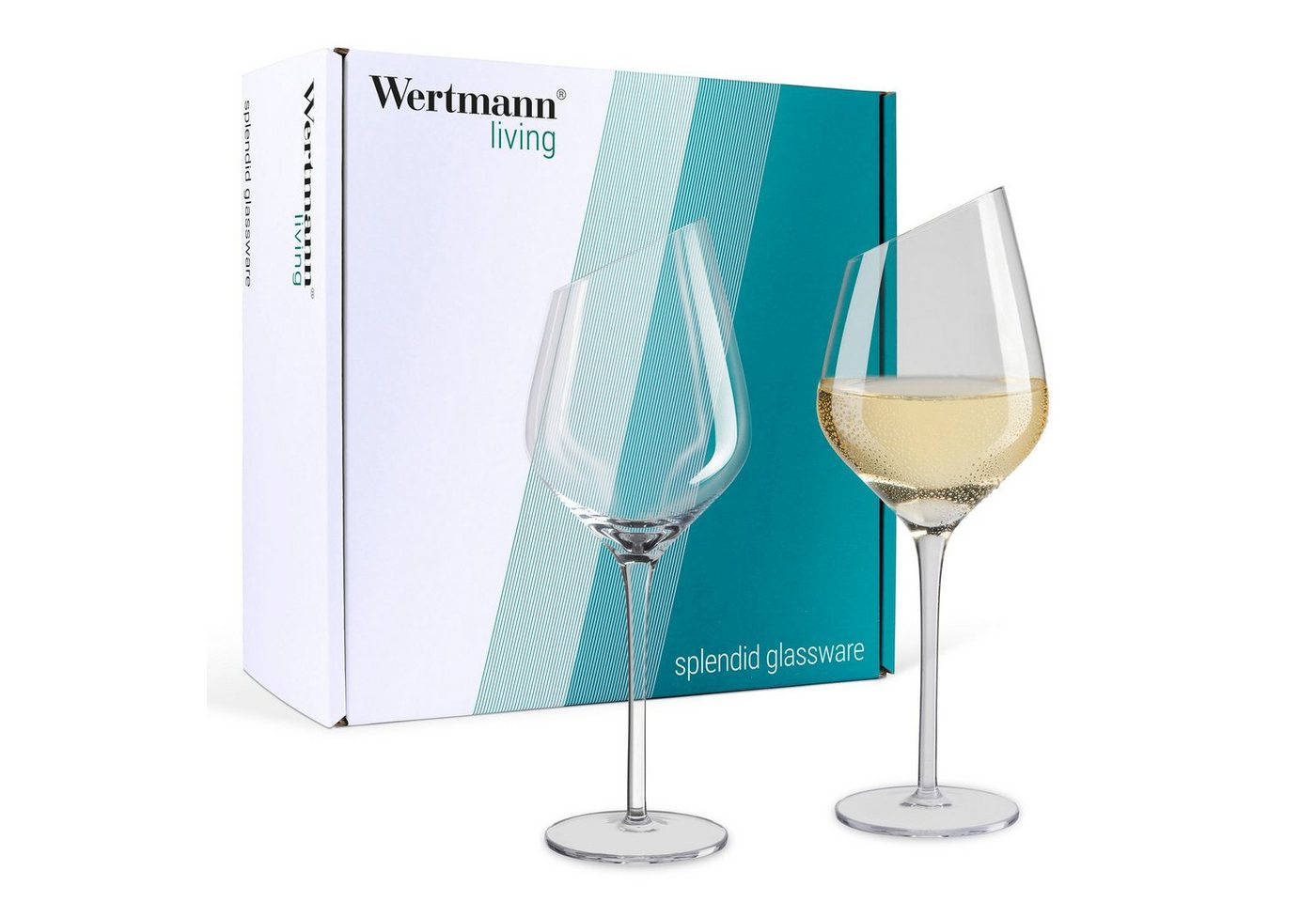 Wertmann Living Glas Wertmann-living 2er Set Gläser Weißwein - besondere Form mit schrägem Rand von Wertmann Living