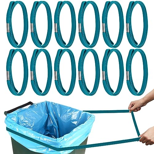 Wesnoy 12 Stück 200 cm Mülltonnenbänder, passend für 240 - 240 Liter Mülltonnen, große Gummibänder, Mülltonnenhalter, Katzentoilette, Bandschlaufe für Mülleimer im Freien, grüne Farben von Wesnoy