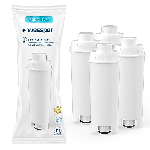 Wessper Wasserfilter Kartuschen Aqua Lunga Kompatibel mit Delonghi Kaffeevollautomat DLSC002, SER3017 & 5513292811 - ECAM, ESAM, ETAM, SECAM - 4er Pack von Wessper