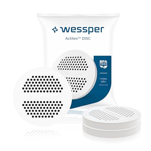 Wessper Disc Filter für Trinkflasche und Kanne, Wasserflasche filter mit Aktivkohle, Ersatz für Brita Microdisc Flaschen und Karaffen, Reduzierung von Chlor und Schwermetalle- 2 Stück von Wessper