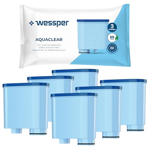 Wessper Wasserfilter Kartuschen Kompatibel mit Philips Aquaclean CA6903/10 CA6903/22 CA6903 und Saeco Kaffeemaschine, Filterpatrone mit Aktivkohle für Kaffeevollautomat - 6er Pack von Wessper