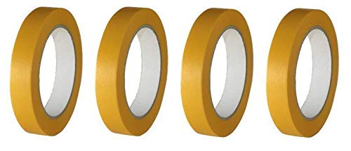 4 Rollen Maler Goldband Finelinetape Malerkrepp Abdeckband Washi Lack (4 Rollen 18mm x 50m) von Westerwald-Shop