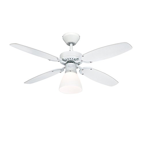 Westinghouse Capitol Deckenventilator White Finish With Reversible White/Beech Blades von Westinghouse Lighting