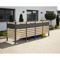 Metall Mülltonnenverkleidung Planum 3x240 l Holzoptik 240x90x120 cm - Westmann von Westmann