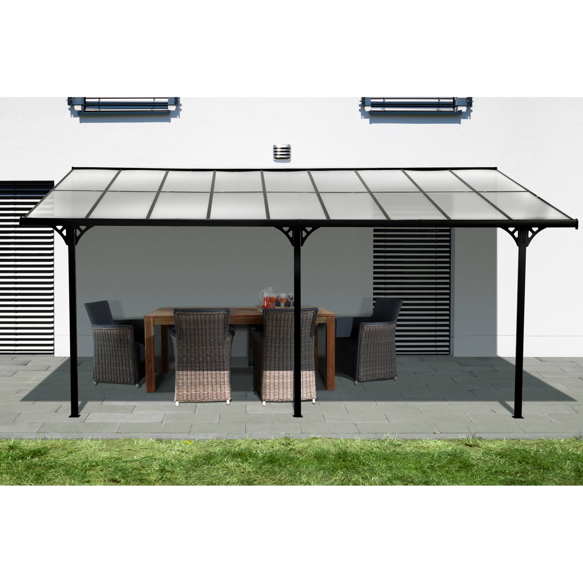 Westmann Terrassenüberdachung 'Bruce' schwarz Aluminium 300 x 556 x 270 cm von Westmann