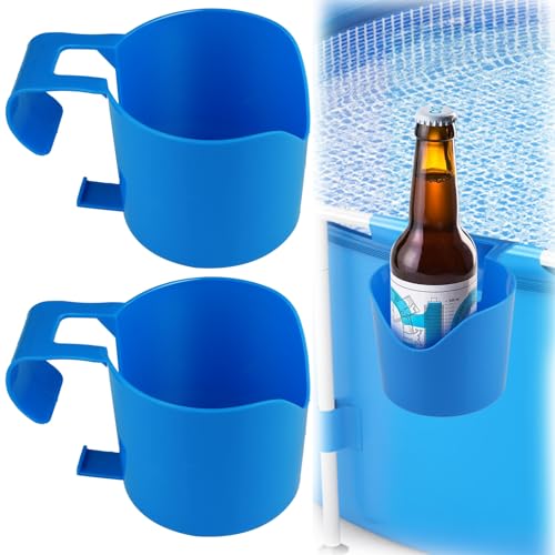 2 Stück Pool Getränkehalter, Multifunktionaler Pool Zubehör, Whirlpool Getränkehalter aus Kunststoff, Pool Tisch Einhängen Bierhalter Pool Passt in die Meisten Pools von Weysoo