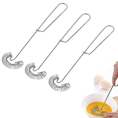 3 Stück Spiralbesen Schneebesen, Schaumschläger, Edelstahl Frühlings Schneebesen, Mini Klein Spiralschneebesen, Spiralschneebesen Edelstahl, für Blender Koch- und Küchenhelfer von Whcctl