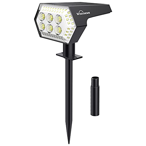 Whousewe Solarleuchten Garten, 108 LED Solar strahler außen IP65 wasserdichte, Solarlampen Gartenleuchte mit Erdspieß für Garten Eingangstür, Patio Rasen Außen (1 Stück), Black von Whousewe