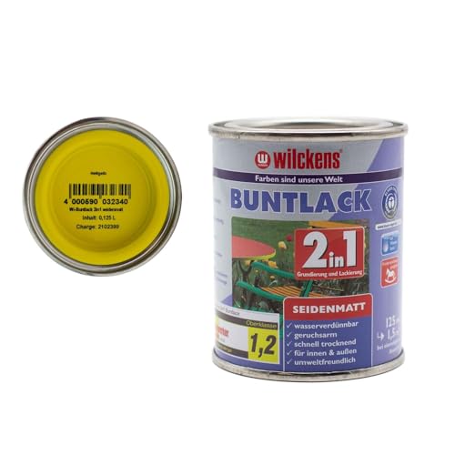 Wilckens Buntlack 2in1 Dispersion seidenmatt 30 Farben 125ml, Farben:Hellgelb von Wilckens