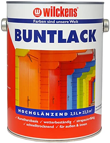 Wilckens Kunstharz Buntlack für Innen und Außen, hochglänzend, 2,5 l, RAL 5010 Enzianblau von Wilckens