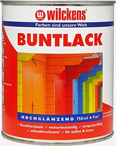 Wilckens Kunstharz Buntlack für Innen und Außen, hochglänzend, 750 ml, RAL 3003 Rubinrot von Wilckens