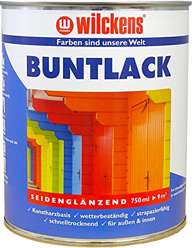 Wilckens Kunstharz Buntlack für Innen und Außen, seidenglänzend, 750 ml, RAL 6002 Laubgrün von Wilckens