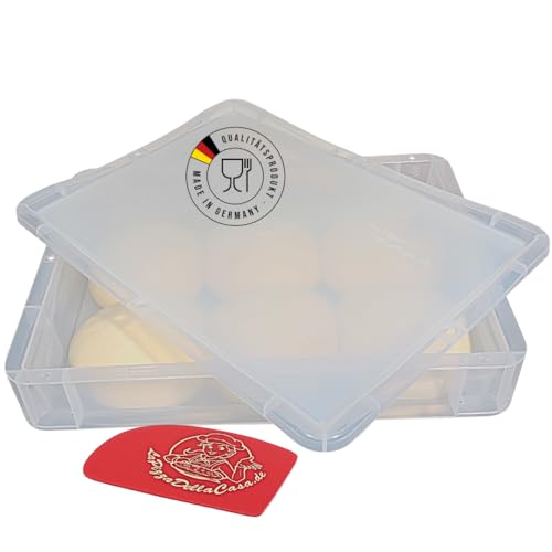 WildStage Pizzaballenbox - Gärbox für Pizzateig-Sauerteig-Hefeteig - Pizzaballenbox mit Deckel 40x30 cm - Lebensmittelechte Pizza Box Made in Germany (Transparent, 1 Box mit 1 Deckel) von WildStage