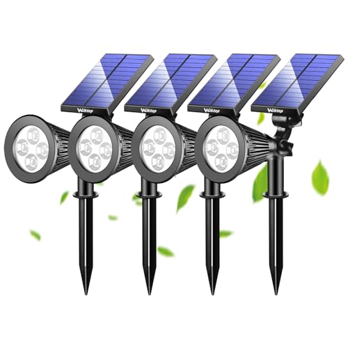 Wilktop 4x LED Solar Strahler Gartenleuchten Warmweiß Landscape Spotlight für Garten Beleuchtung von Wilktop