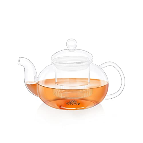 Wilmax | Teekanne Glas mit Siebeinsatz | Teapot | Teezubereiter für losen Tee | Glaskanne für Teeblumen | Kanne mit Deckel & Sieb aus Glas | Spülmaschinenfest | Tropffrei | Geschenkset | 770 ml von Wilmax England
