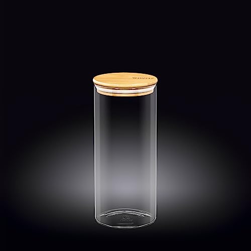 Wilmax WL-888507/A Borosilikatglas Vorratsdose mit Bambusdeckel, 1500mL Kapazität von Wilmax England