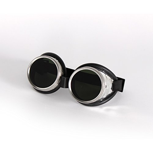Schraubringbrille mit Schlauchgummipolster 50mm Glasdurchmesser, Gläser klar oder grün getönt DIN 4-6 - Schutzbrille, Schweißschutzbrille, Ausführung:DIN 4 von Wilpeg