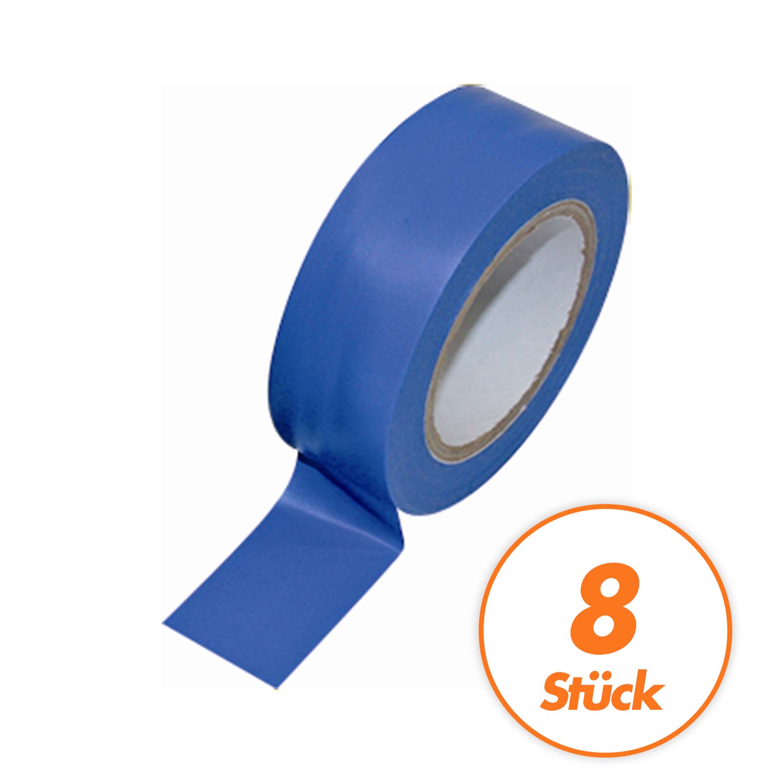 Isolierband Dichtband Klebeband PVC - Set mit 8 Stück - Größe 19 mm x 10 Meter Farbe:blau von Wilpeg
