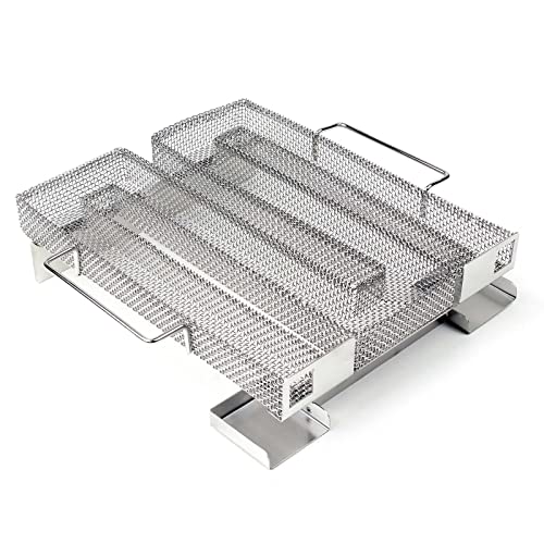 Wiltec BBQ Sparbrand 22,5x22,5x5,5cm Kaltrauchgenerator aus Edelstahl Brennzeit bis zu 8 h, Kaltraucherzeuger zum Kalträuchern Smoker von Wiltec