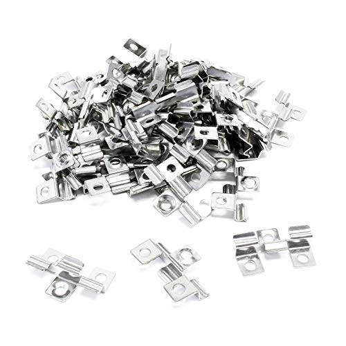 Wiltec 50x Edelstahl Clips 7mm Terrassendielen Montage, für 7mm Seitennut, Befestigungsklammer aus Edelstahl von Wiltec