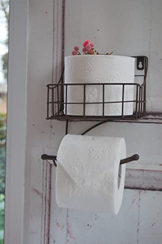 Landhaus Toilettenpapierhalter Carl rustikal in Shabby rostfarben von Windschief-Living