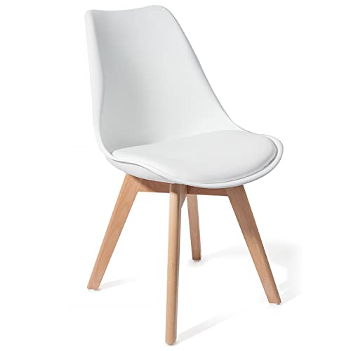 Wink Design Kira Evo Wood White Set mit 4 Stuhl, Weiß matt, Eiche, H81 x 49 x 54 cm von Wink Design
